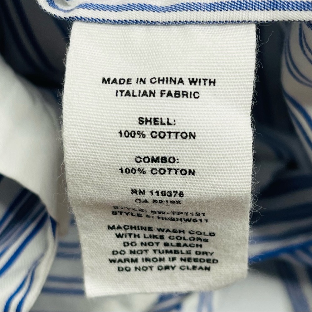 Helmut Lang Blue Striped Sleeveless Tie-Front Cotton Poplin Shirt Size Medium - Picture 10 of 13